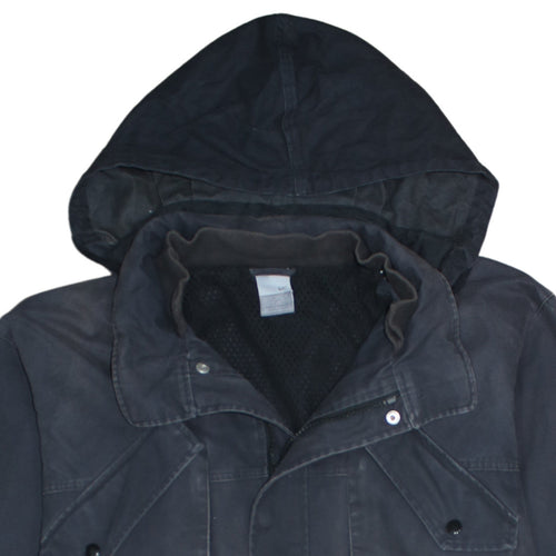 Nike Men's Black Hooded Parka Jacket Size L Water Resistant Casual