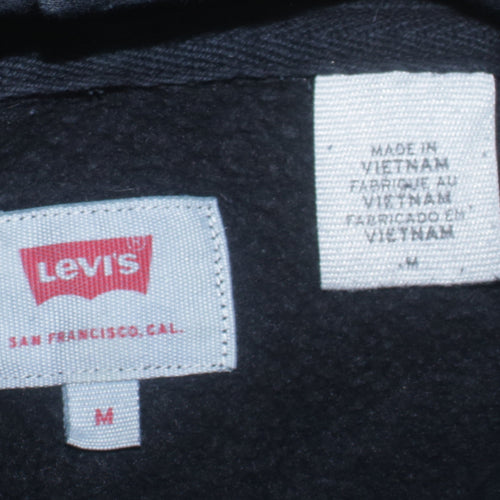 Levi's Men's Black Logo Pullover Hoodie Size M Classic Fleece