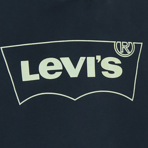 Levi's Men's Black Logo Pullover Hoodie Size M Classic Fleece