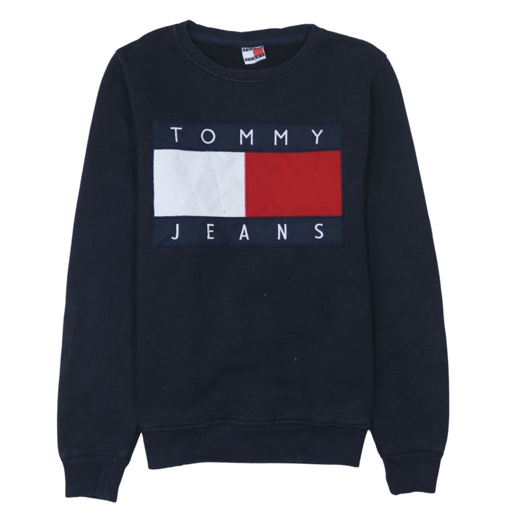 Tommy Jeans Men's Blue Logo Crew Neck Sweatshirt Size S