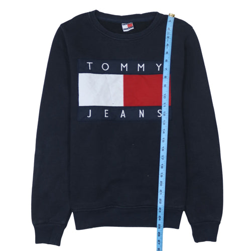 Tommy Jeans Men's Blue Logo Crew Neck Sweatshirt Size S