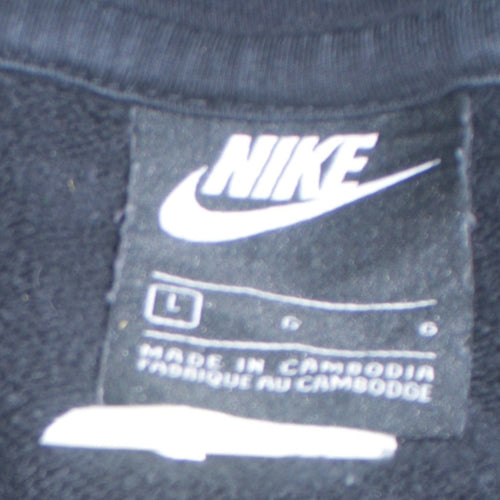 Nike Men's Black Pullover Hoodie L Logo Fleece Sweatshirt