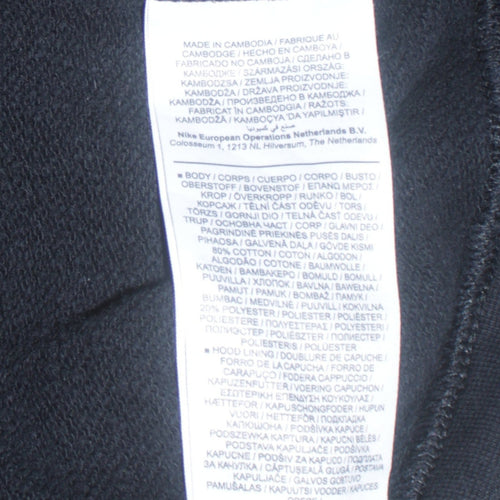 Nike Men's Black Pullover Hoodie L Logo Fleece Sweatshirt