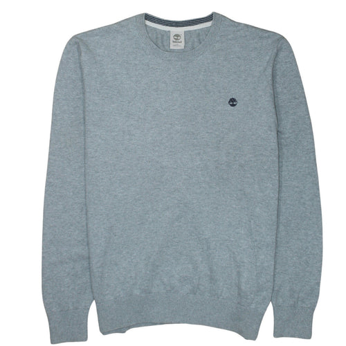 Timberland Men's Grey Cotton Crew Neck Jumper Size L Regular Fit
