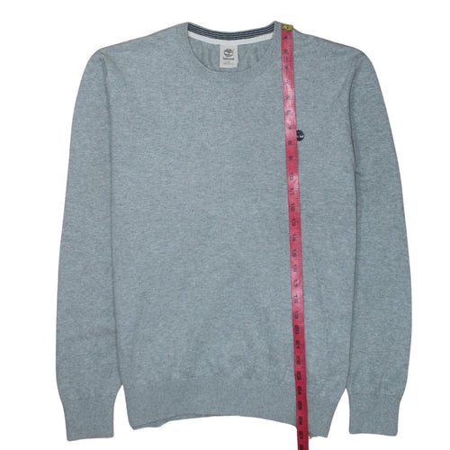Timberland Men's Grey Cotton Crew Neck Jumper Size L Regular Fit