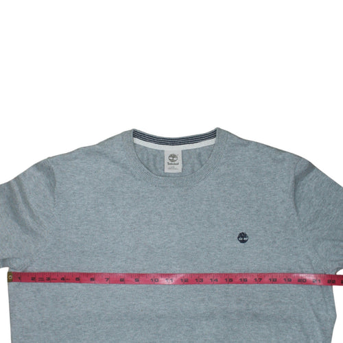 Timberland Men's Grey Cotton Crew Neck Jumper Size L Regular Fit