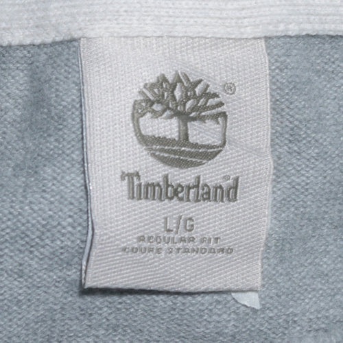 Timberland Men's Grey Cotton Crew Neck Jumper Size L Regular Fit
