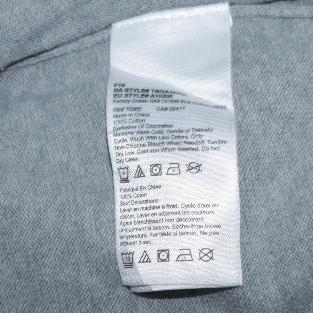 Timberland Men's Grey Cotton Crew Neck Jumper Size L Regular Fit