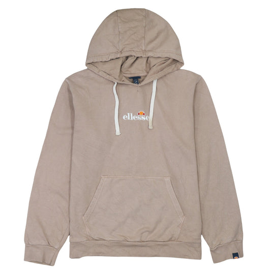Ellesse Womens Beige Pullover Hoodie UK 16 Cotton Logo Casual