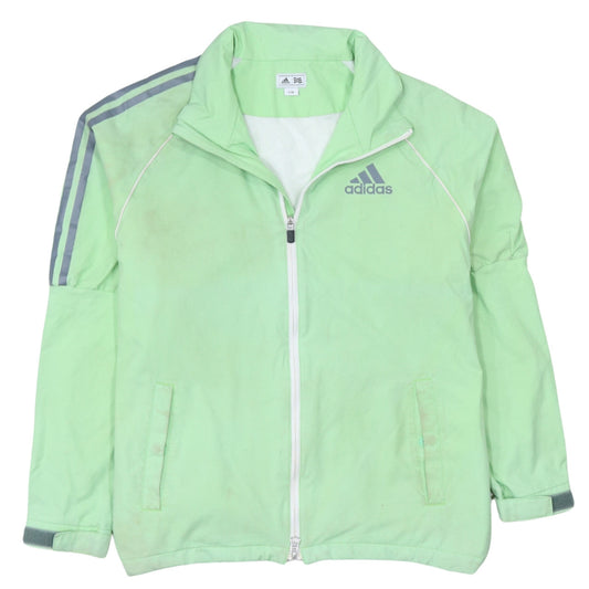 Adidas Mens Green Full Zip Windbreaker Jacket L Lightweight