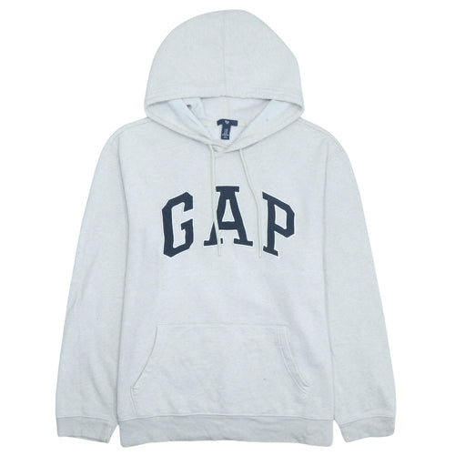 GAP Mens Grey XL Pullover Hoodie Fleece Logo Sweatshirt