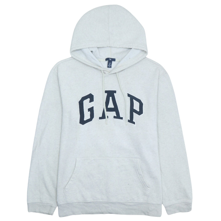 GAP Mens Grey XL Pullover Hoodie Fleece Logo Sweatshirt