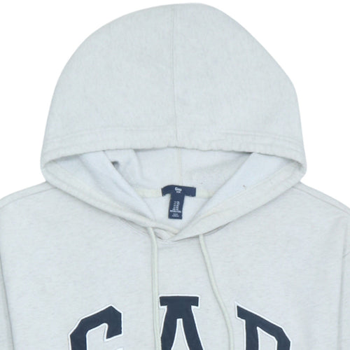GAP Mens Grey XL Pullover Hoodie Fleece Logo Sweatshirt