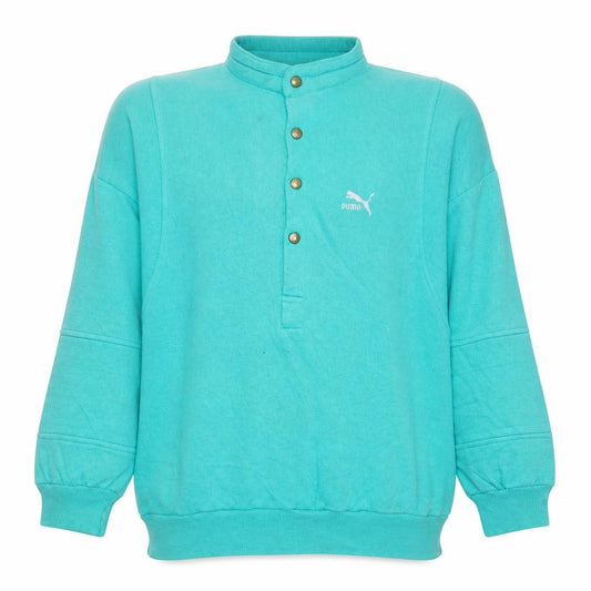 Front view of Puma Men's Green Henley Sweatshirt M Vintage Fleece Pullover