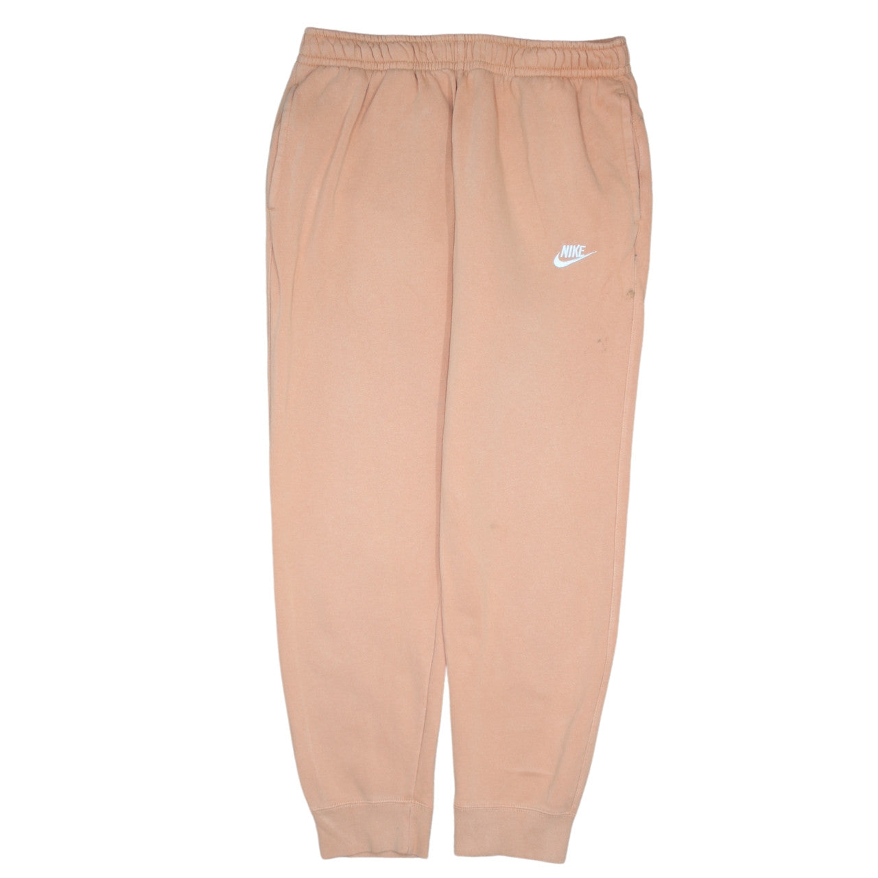Nike Men's Beige Joggers L Regular Fit Fleece Tapered Trousers