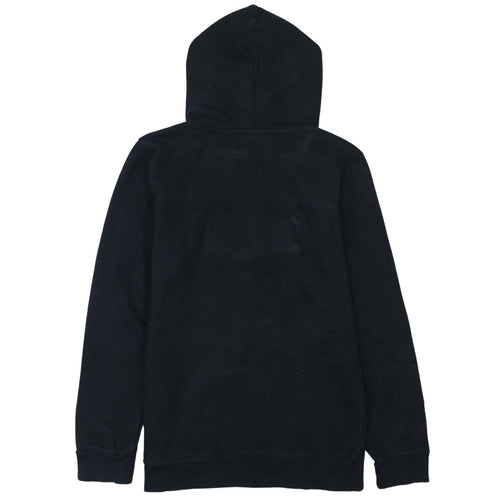 Napapijri Boys Black Hooded Pullover Hoodie Size 16 (170cm) Cotton Blend