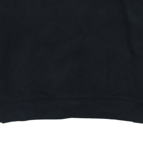 Napapijri Boys Black Hooded Pullover Hoodie Size 16 (170cm) Cotton Blend