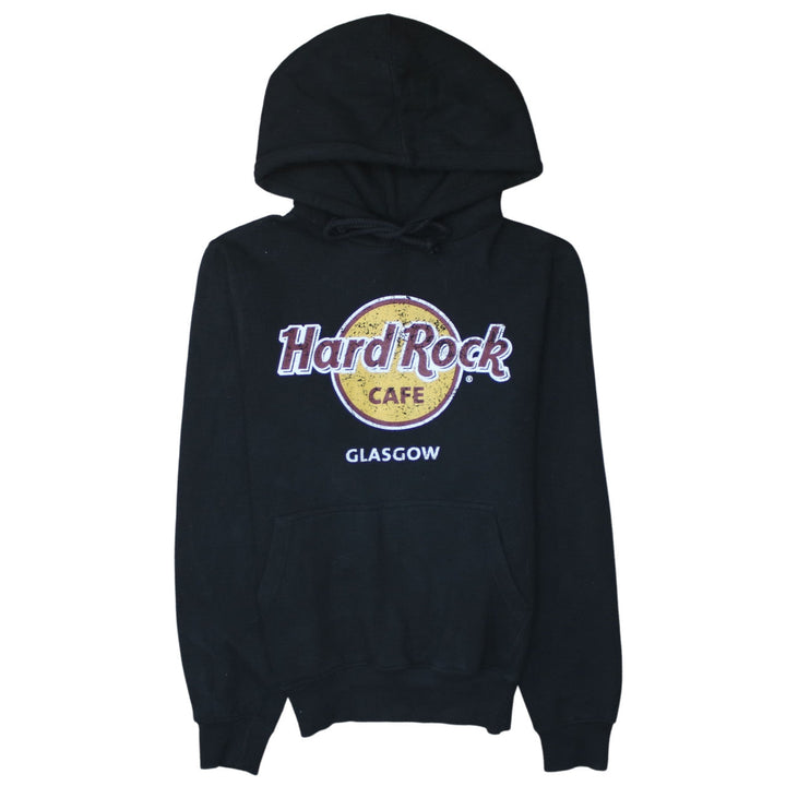 Hard Rock Cafe Glasgow Black Pullover Hoodie Women Small Cotton Blend