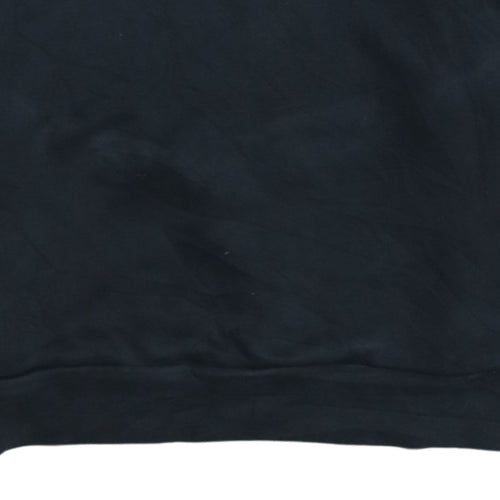 Adidas Womens Black Pullover Hoodie UK 12-14 Medium Logo Print