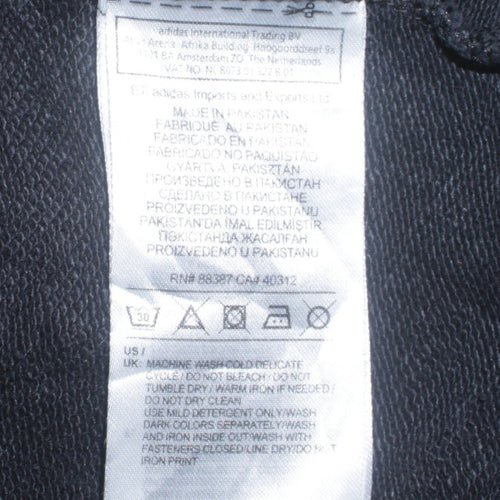 Adidas Women Black Pullover Hoodie Size 8 Logo Tape Sleeve Casual