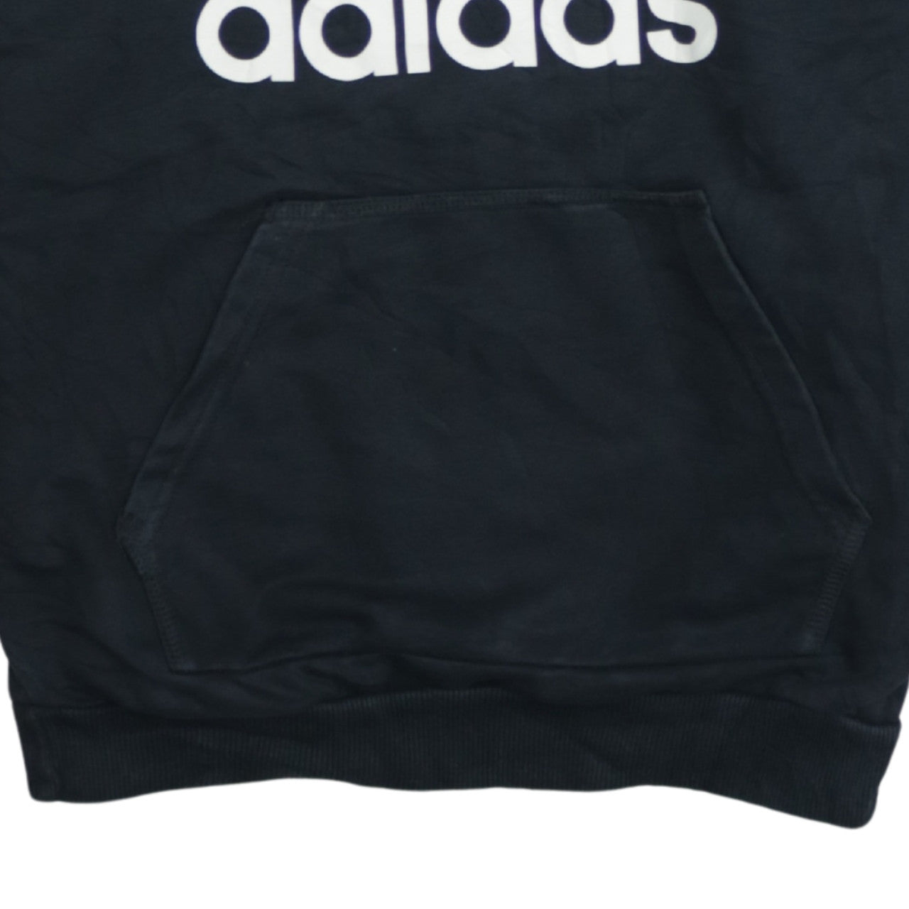 Adidas Women Black Pullover Hoodie Size 8 Logo Tape Sleeve Casual