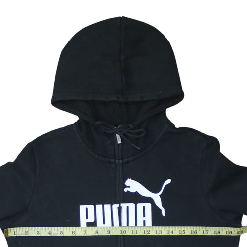 Puma Womens Black Full Zip Hoodie Size L Cotton Blend Athletic