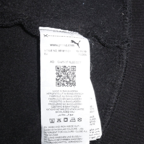 Puma Womens Black Full Zip Hoodie Size L Cotton Blend Athletic