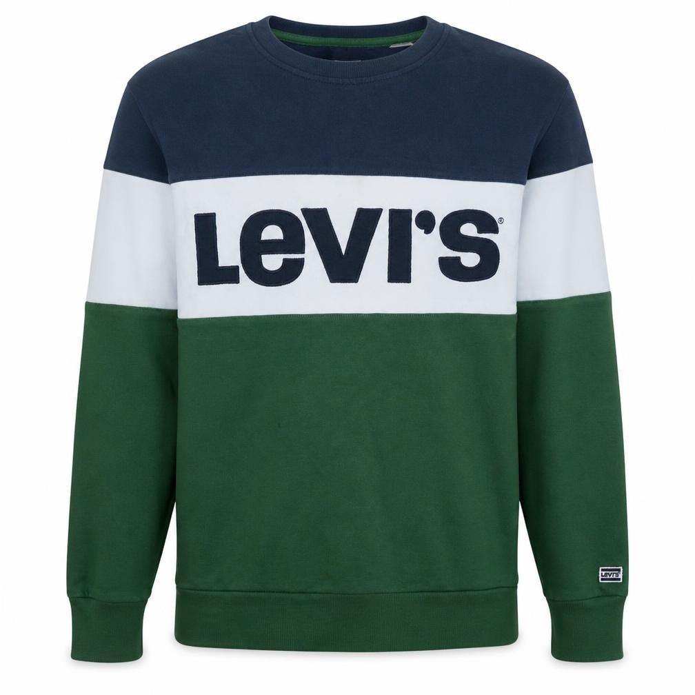Front view of Levi's Men's Multicoloured L Logo Crew Neck Pullover Sweatshirt