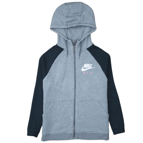 Nike Air Women's Grey & Black Full Zip Hoodie M Cotton Blend