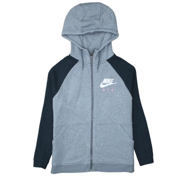 Nike Air Women's Grey & Black Full Zip Hoodie M Cotton Blend