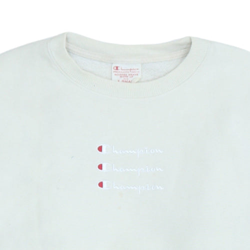 Champion Women's White XS Reverse Weave Crew Neck Sweatshirt