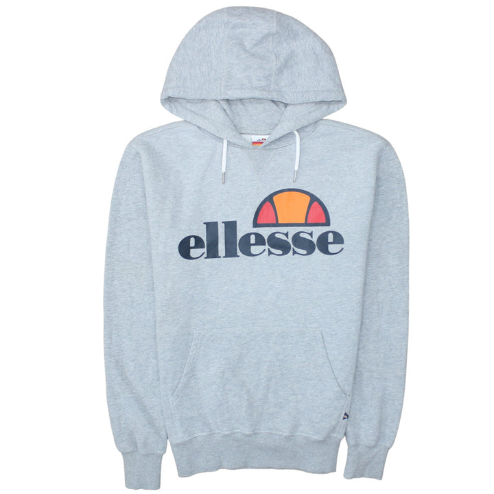 Ellesse Womens Grey Hoodie UK 10 Pullover Logo Cotton Blend