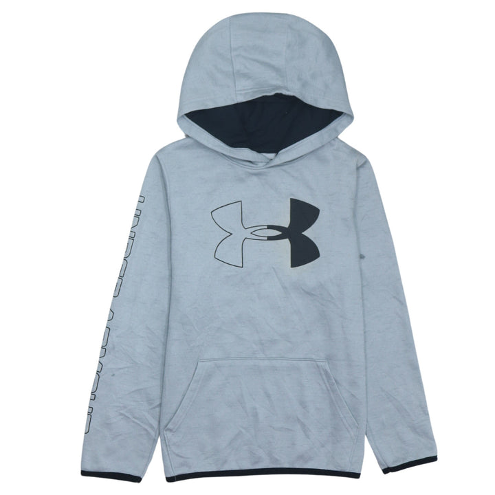 Under Armour Boys Grey Pullover Hoodie Size Medium ColdGear Logo Top