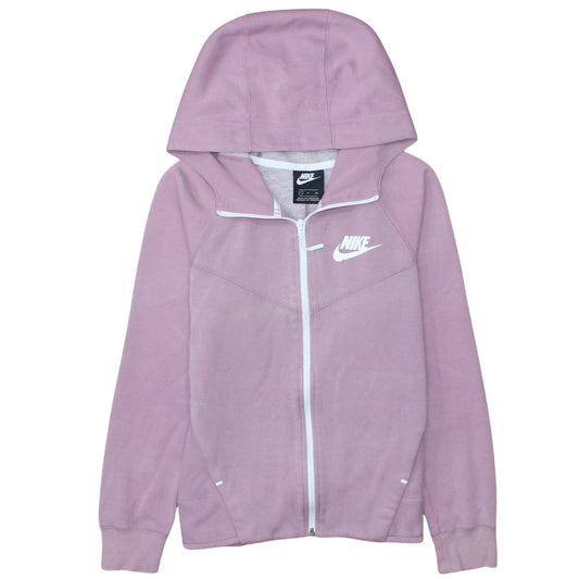 Nike Womens Pink Full Zip Hoodie Small Cotton Blend Sportswear