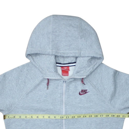Nike Men's Grey Full Zip Hoodie S Regular Fit Fleece Sweatshirt