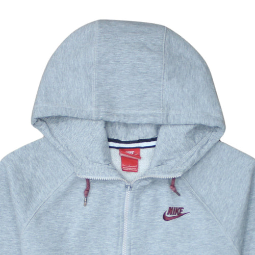 Nike Men's Grey Full Zip Hoodie S Regular Fit Fleece Sweatshirt