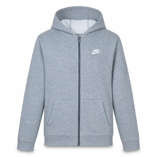 Nike Boys Grey Full Zip Hoodie XL (158-170cm) Cotton Blend Casual