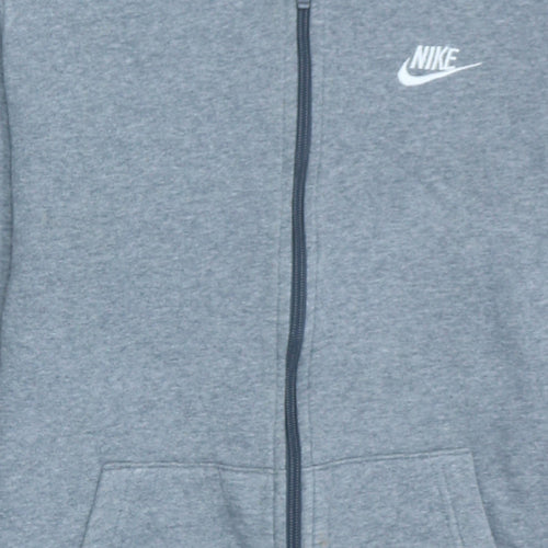 Nike Boys Grey Full Zip Hoodie XL (158-170cm) Cotton Blend Casual