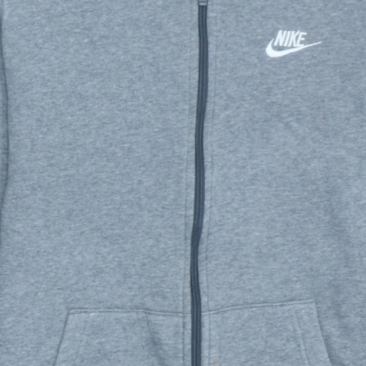 Nike Boys Grey Full Zip Hoodie XL (158-170cm) Cotton Blend Casual