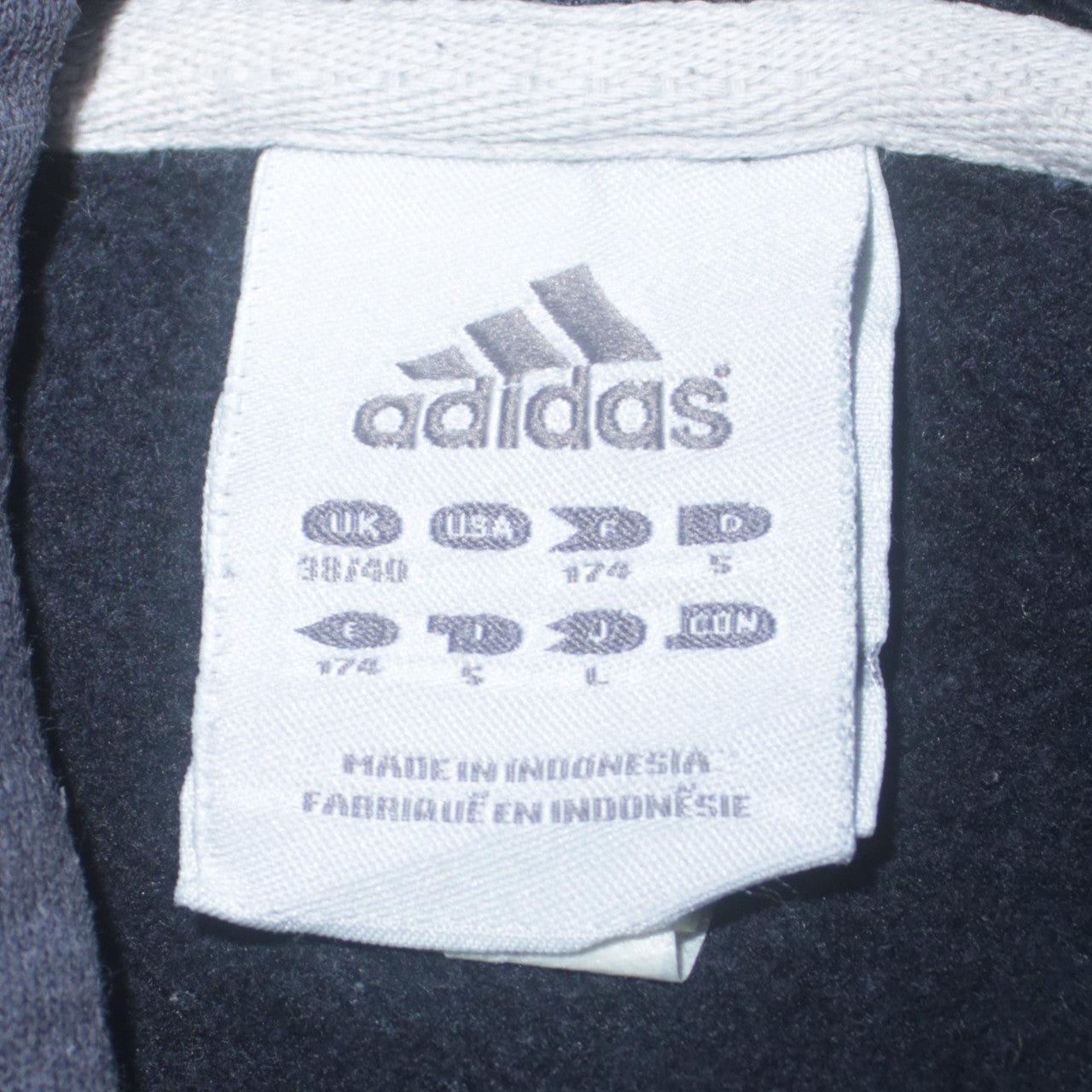 Adidas Men's Blue Pullover Hoodie L Sports Fleece Sweatshirt