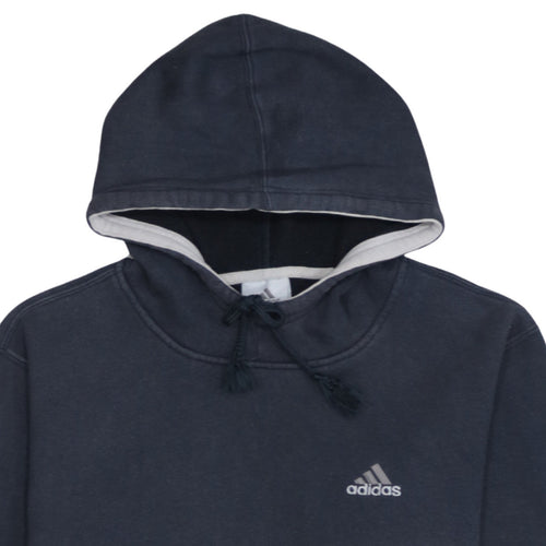 Adidas Men's Blue Pullover Hoodie L Sports Fleece Sweatshirt