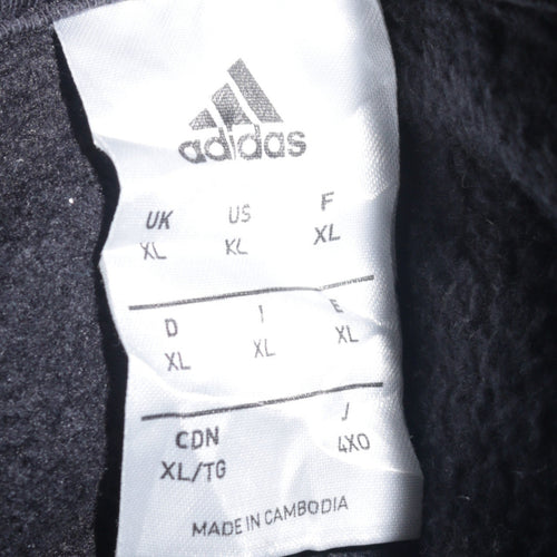 Adidas Men's Black XL Pullover Hoodie with Logo Detail