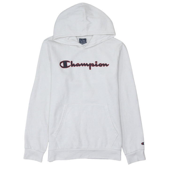 Champion Boys White XL Pullover Hoodie with Logo Print