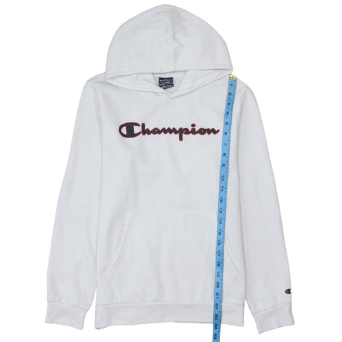 Champion Boys White XL Pullover Hoodie with Logo Print