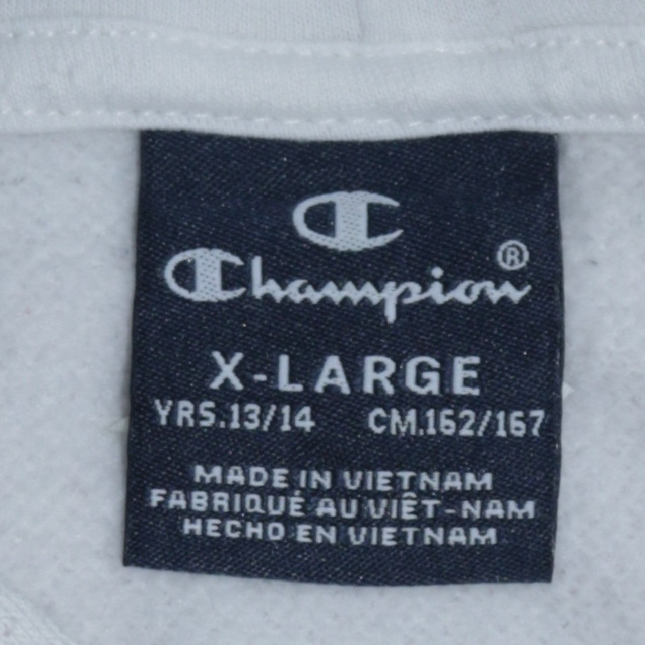 Champion Boys White XL Pullover Hoodie with Logo Print