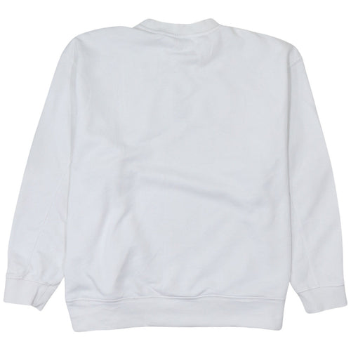 Adidas Women White Crew Neck Pullover Sweatshirt XS Cotton Logo