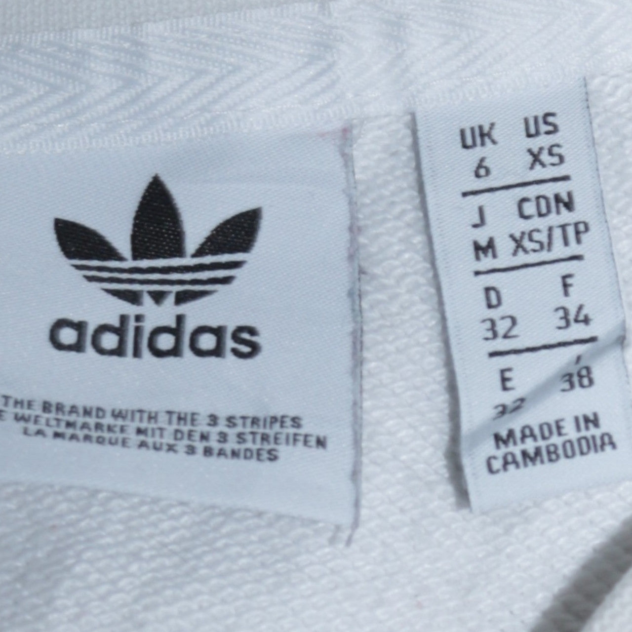Adidas Women White Crew Neck Pullover Sweatshirt XS Cotton Logo