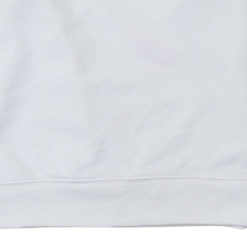 Adidas Women White Crew Neck Pullover Sweatshirt XS Cotton Logo