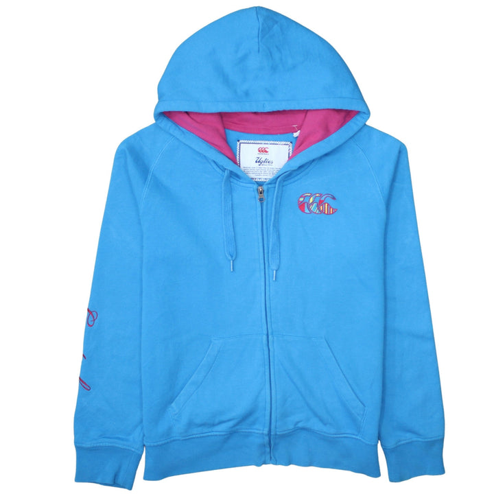 Canterbury Women's Blue Full Zip Hoodie Size 14 Relaxed Fit Lined