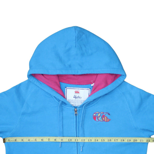Canterbury Women's Blue Full Zip Hoodie Size 14 Relaxed Fit Lined